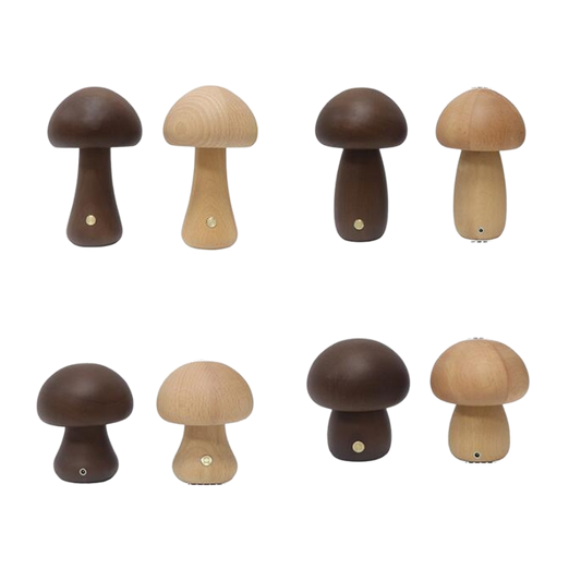 Fin svamplampa i trä – nattlampa för barnrummet